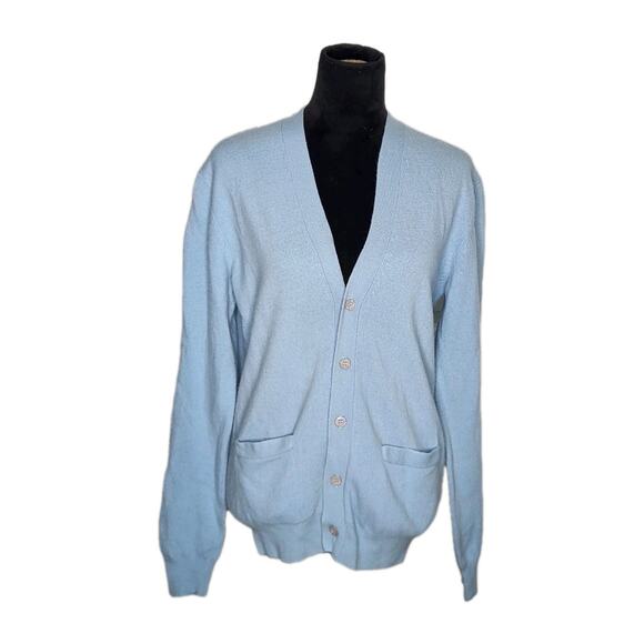 Moores Vintage Blue Cashmere Cardigan w/ Pockets Women’s Size 38 / US 8 - Picture 1 of 7